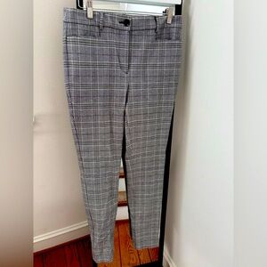 LOFT Gray Dress Pants with Plaid Pattern